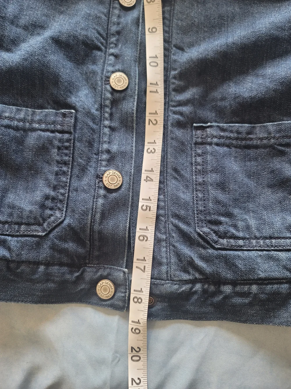 GAP Dark Blue Denim Jean Jacket with Gray Sherpa Lining